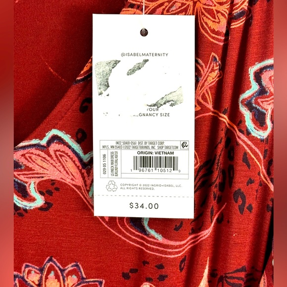 Isabel by Ingrid & Isabel Burgundy Floral V Neck Stretchy Belted MaxiDre… - Picture 5 of 9